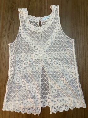 MAURICES LARGE ✨ Lace Overlay Sleeveless Top - Cream VGUC